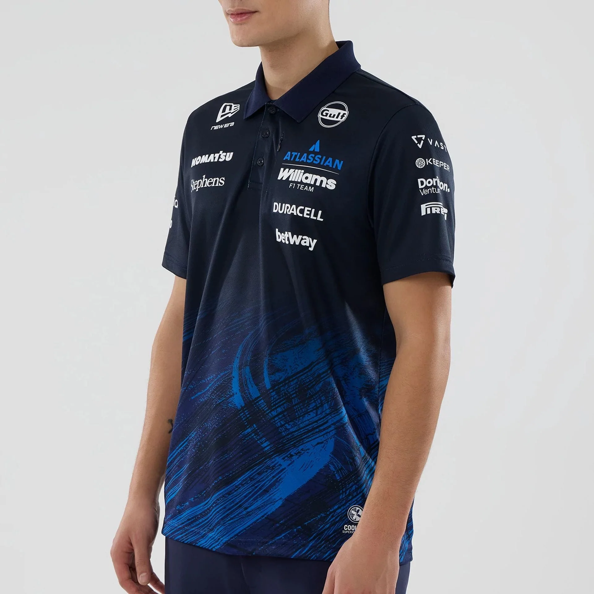 Williams Navy Tech Polo T-shirt - Image 4