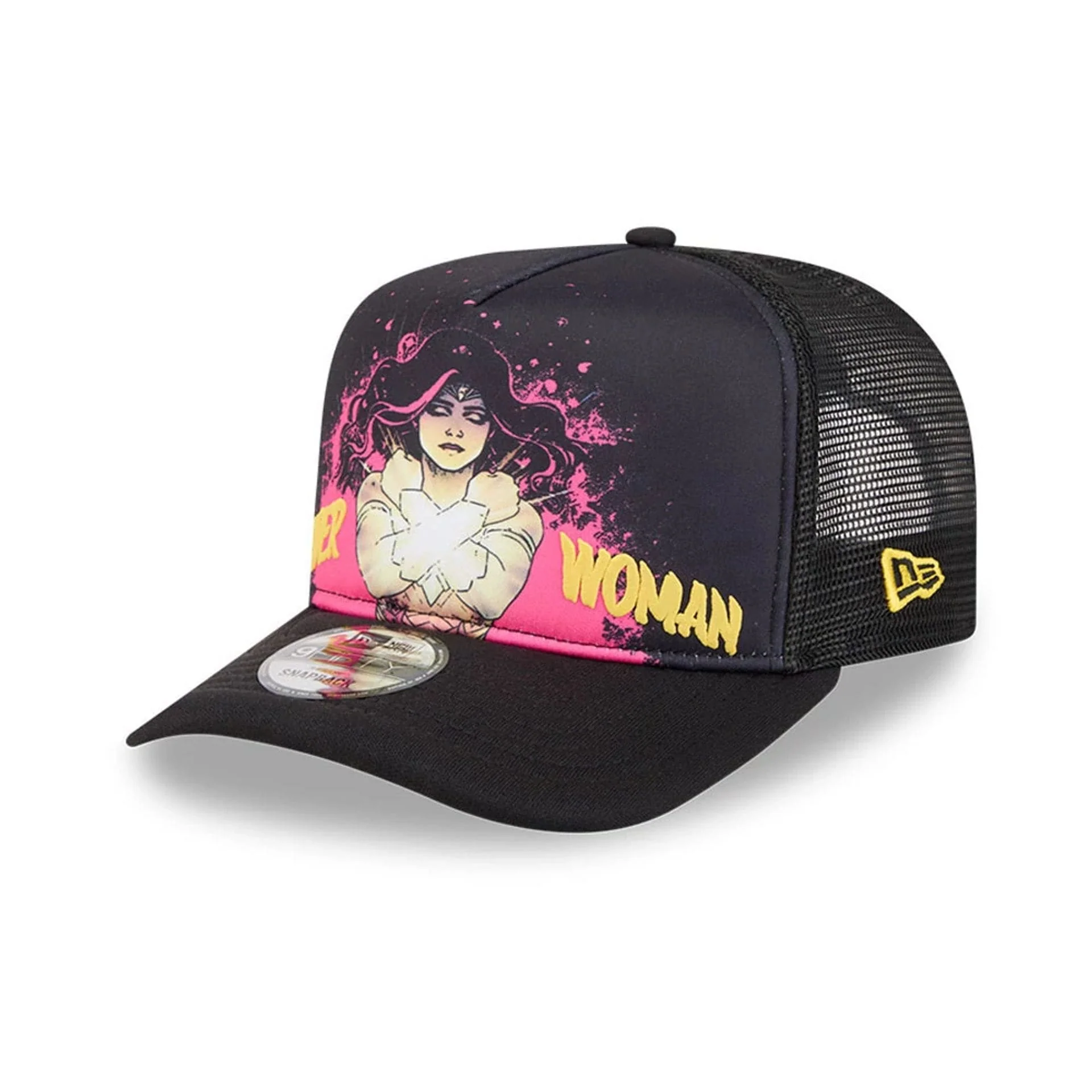 Womens DC Wonder Woman Black 9FIFTY A-Frame Snapback Adjustable Cap