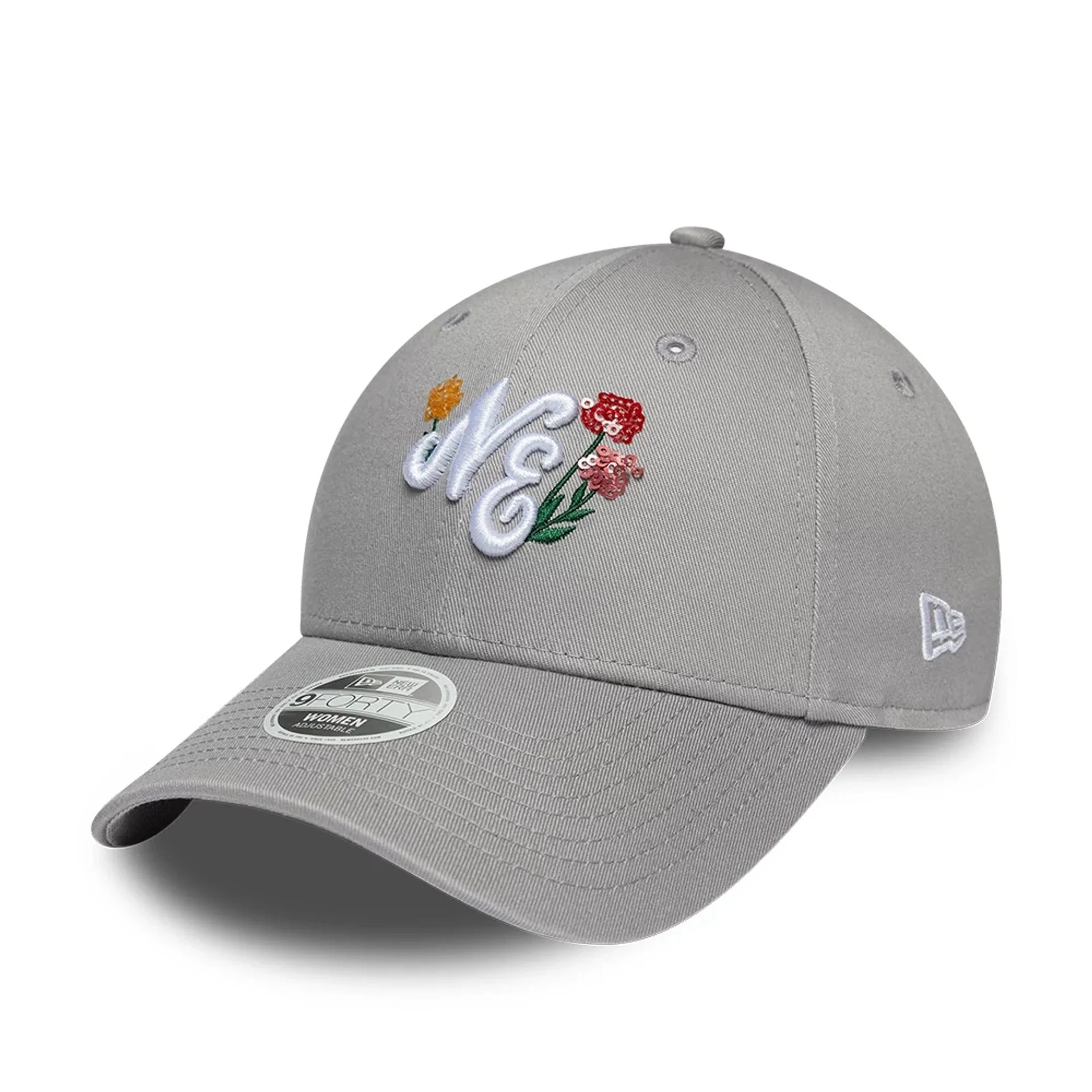 Womens New Era Floral Icon Grey 9FORTY Adjustable Cap