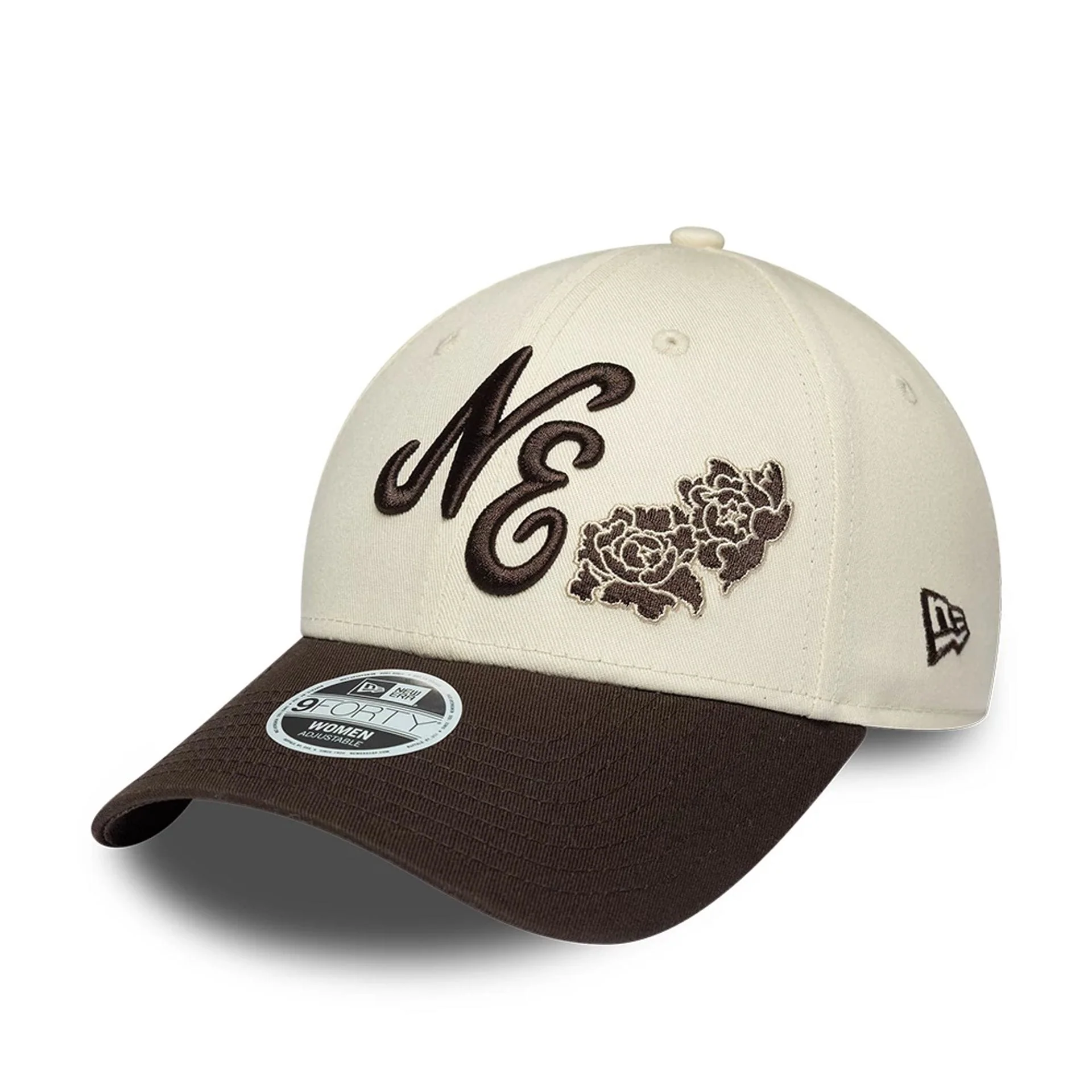 Womens New Era Floral Light Beige 9FORTY Adjustable Cap