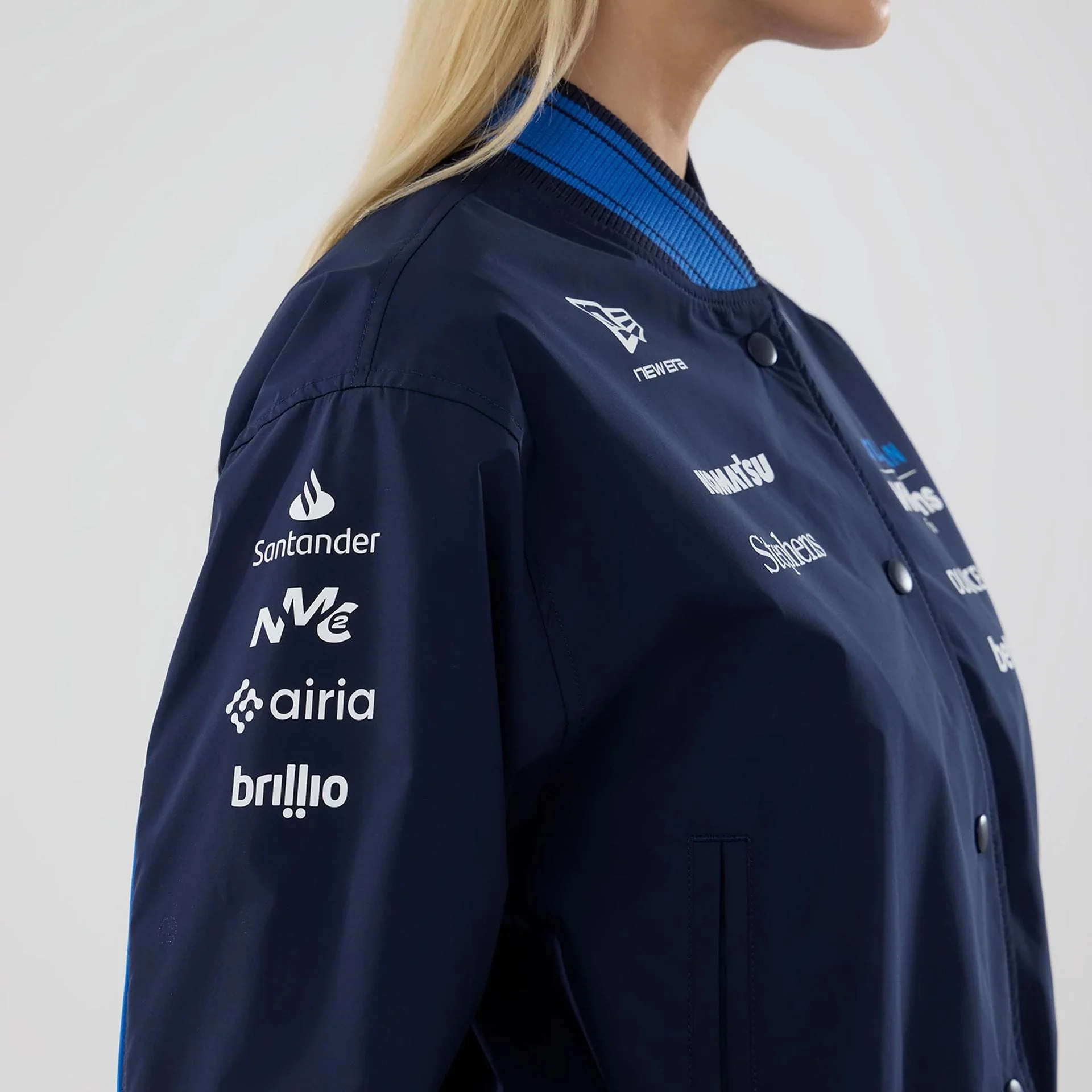 Womens Williams Navy Varsity Jacket - Image 6